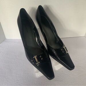 Naturalizer Shoes Leather Pumps Buckle Hardware Cushion Footbed Black H3” Size 8